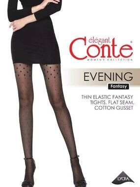 Conte Evening 20 Den - Fantasy Women's Tights with pattern "dots and triangles"
